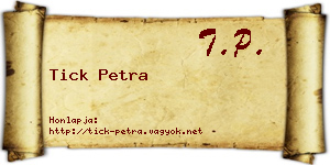 Tick Petra névjegykártya