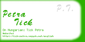 petra tick business card